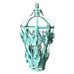 Vintage Painted Metal Hanging Lantern