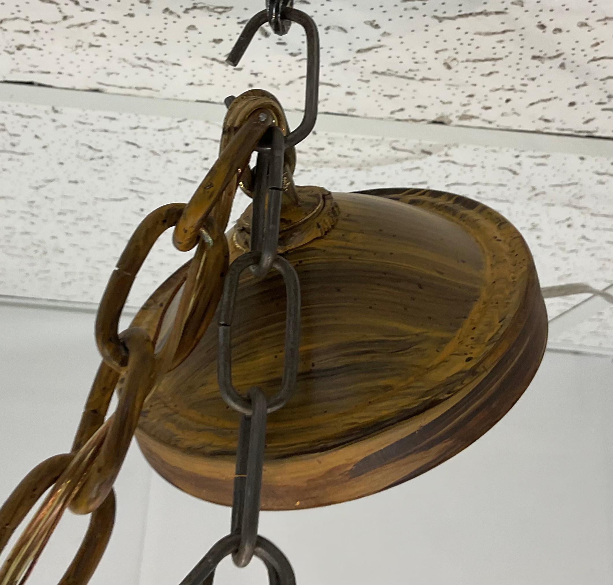 Lampadario a forma di palma in metallo verniciato vintage con paralumi in vendita 4