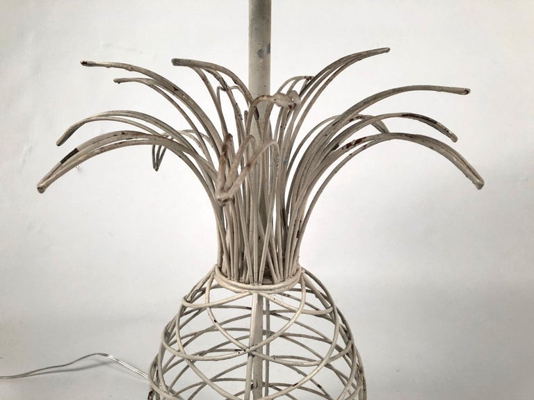Vintage Painted Metal Pineapple Lamp at 1stDibs