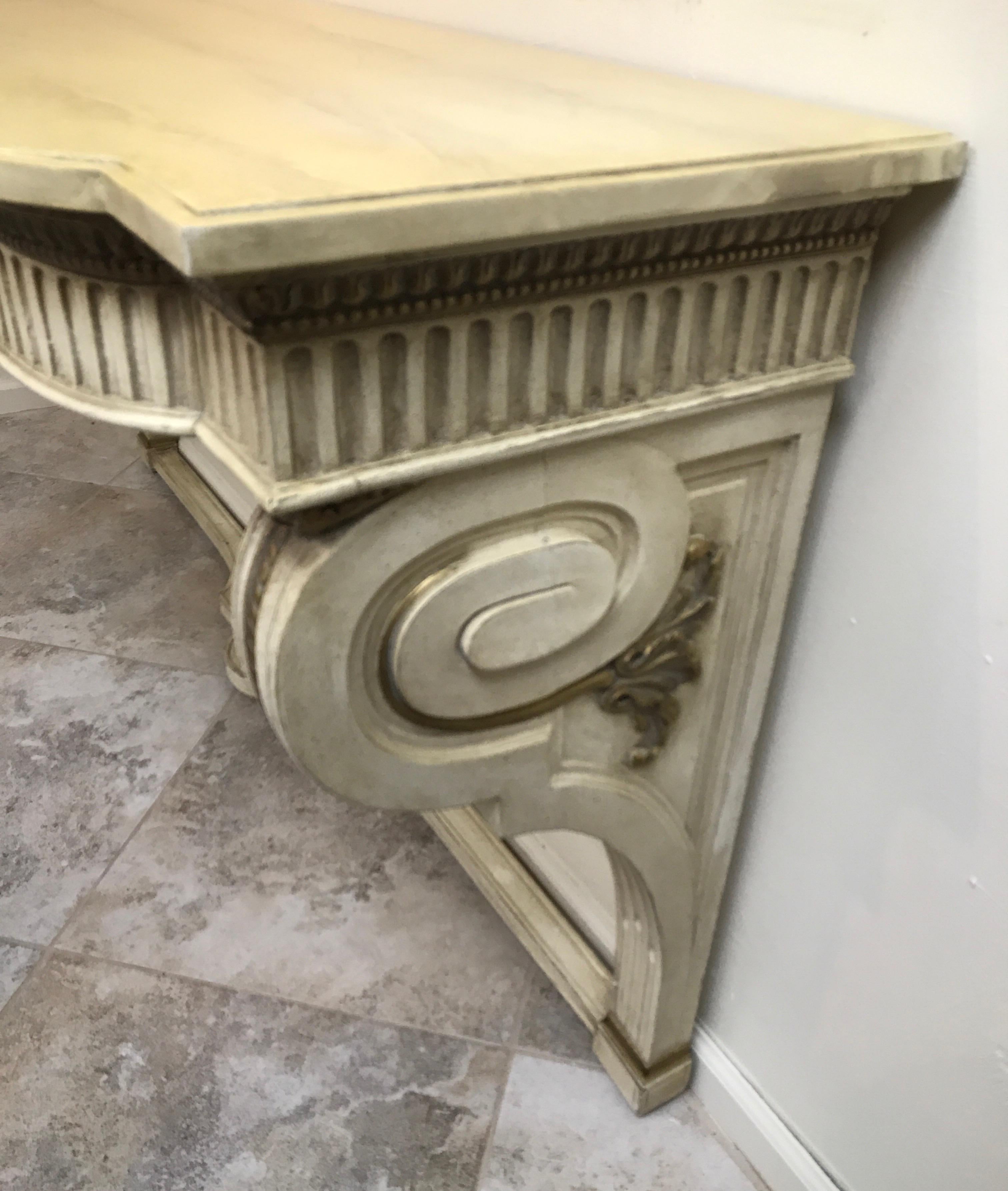 Vintage Painted Neoclassical Style Wood Console/ Buffet For Sale 6