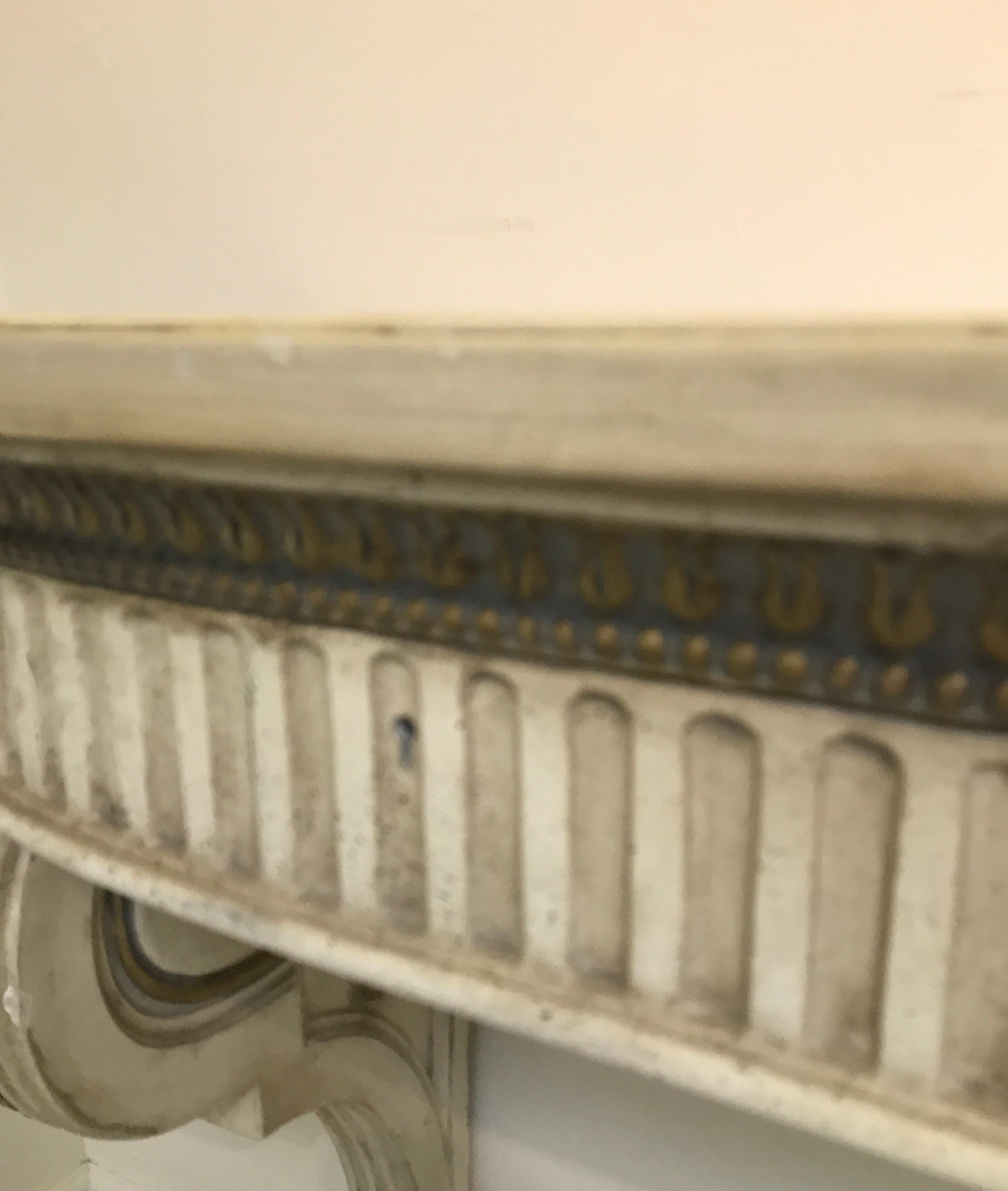 Vintage Painted Neoclassical Style Wood Console/ Buffet For Sale 4