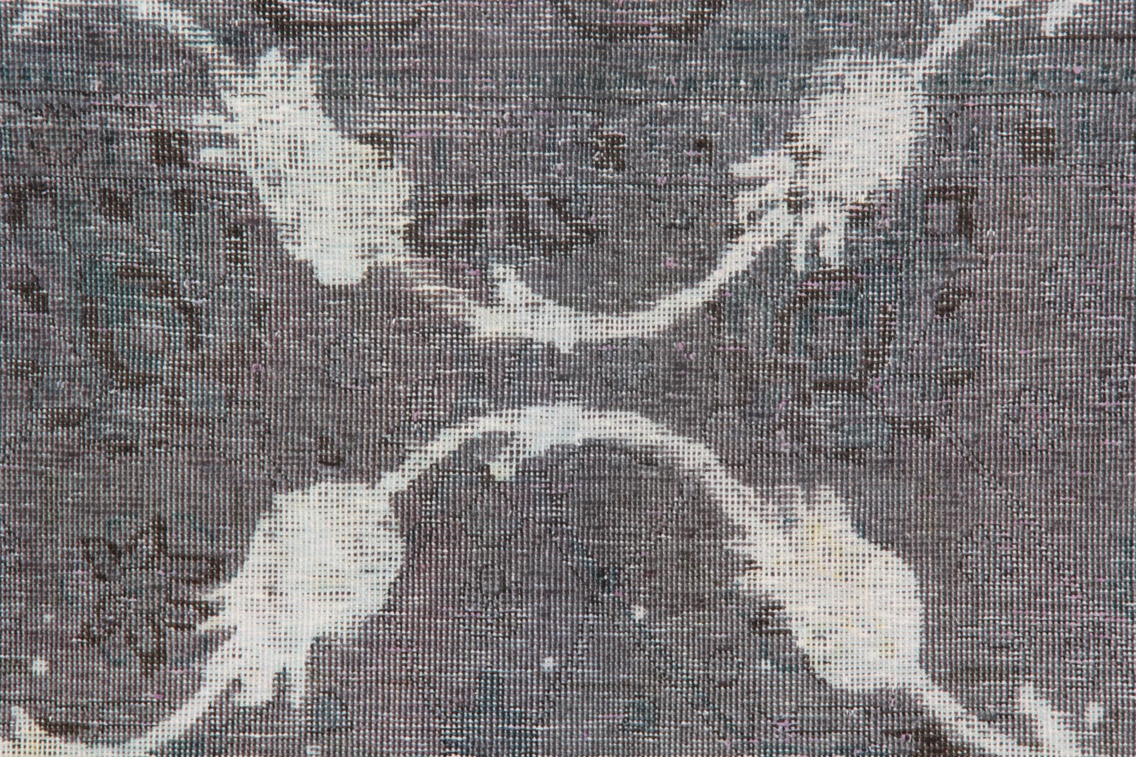 Pakistani Vintage Oriental Rug Handmade Carpets, Over Dyed Grey Rug, Area Rugs for Sale