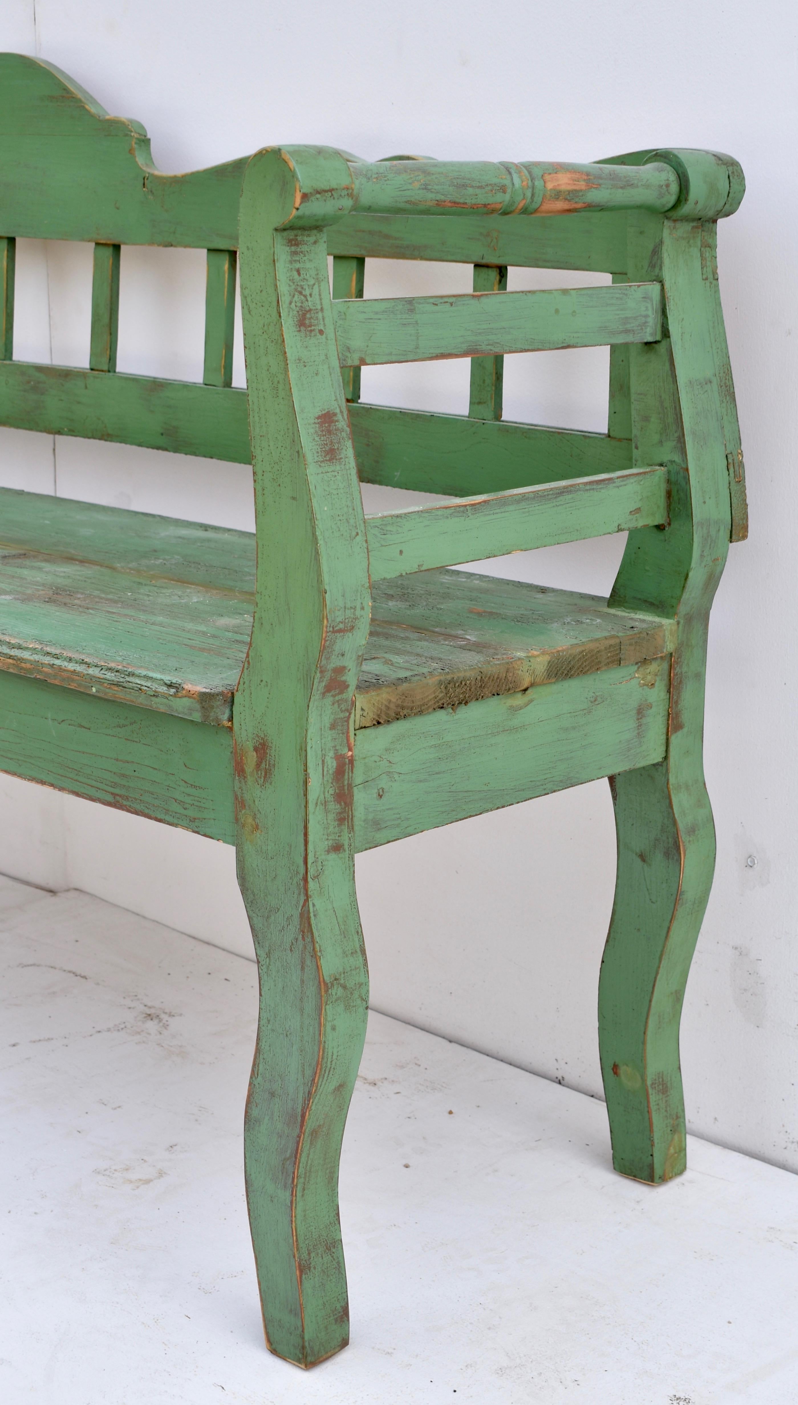 20th Century Vintage Painted Pine Bench or Settle