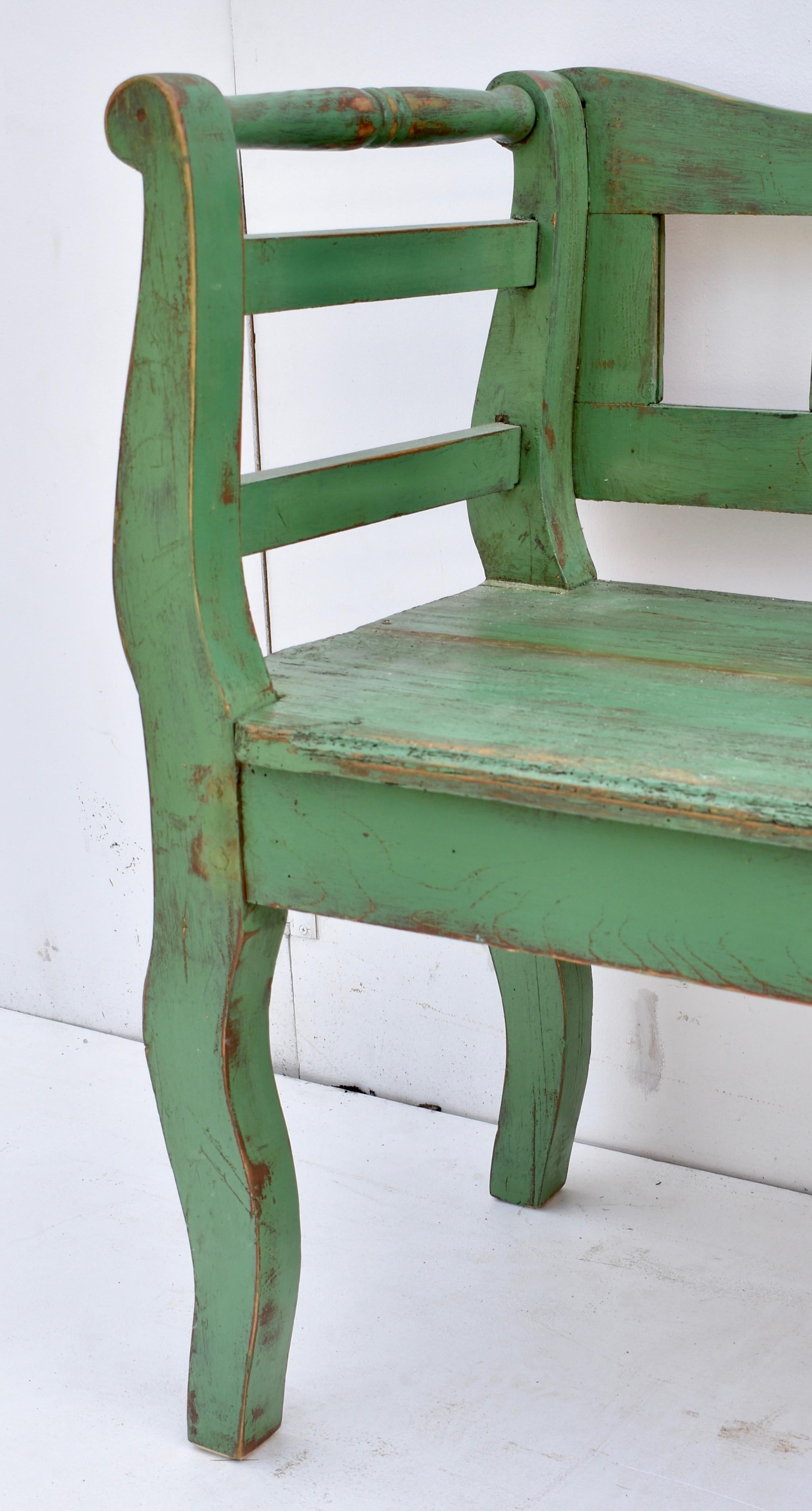 Vintage Painted Pine Bench or Settle 1