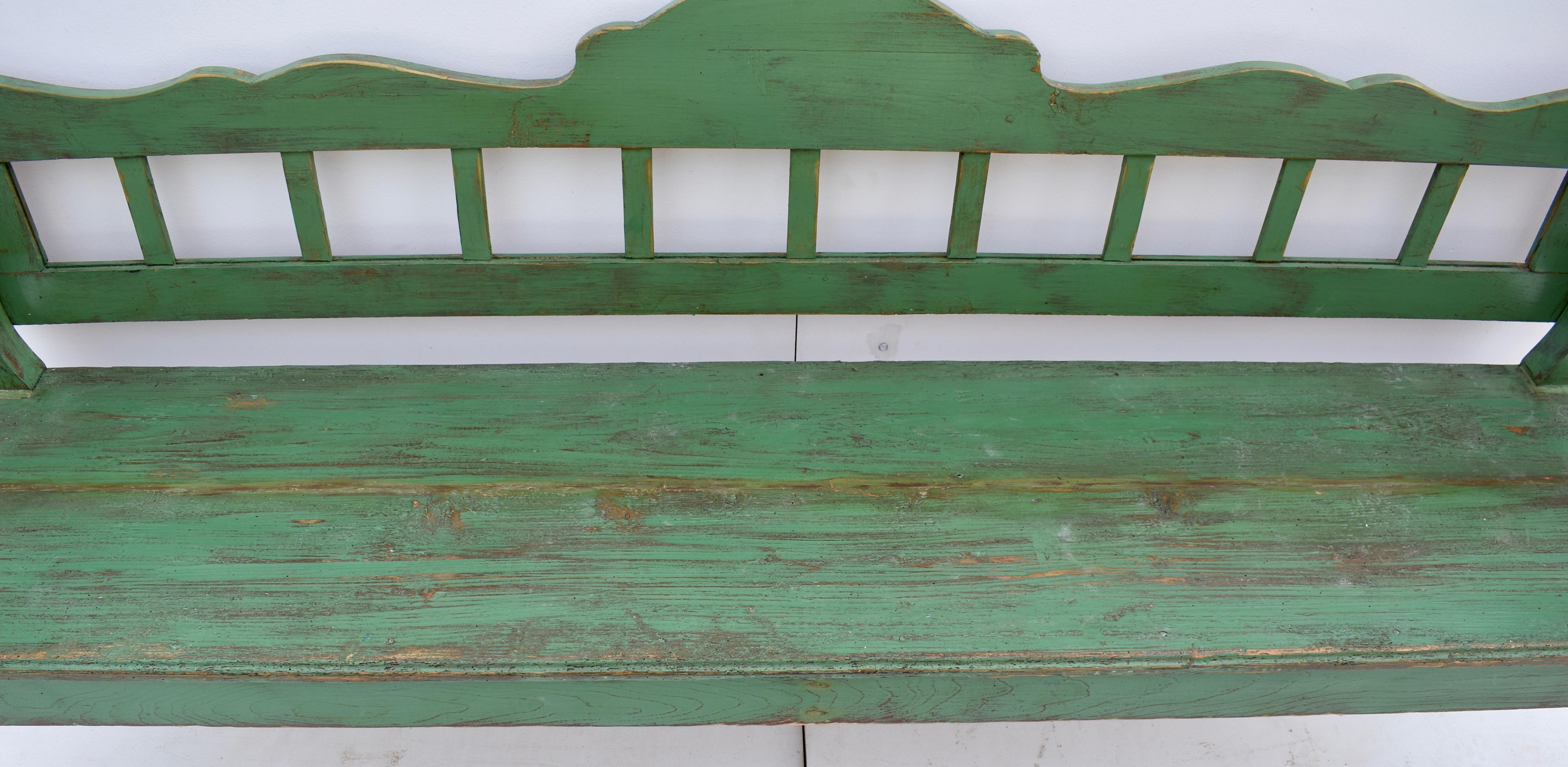 Vintage Painted Pine Bench or Settle 2
