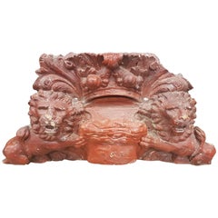 Vintage Painted Plaster Cast of 18th Century Heraldic Crest