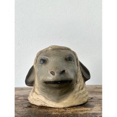 Vintage Painted Ram Bust