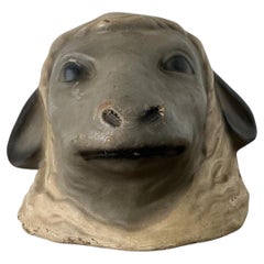 Vintage Painted Ram Bust