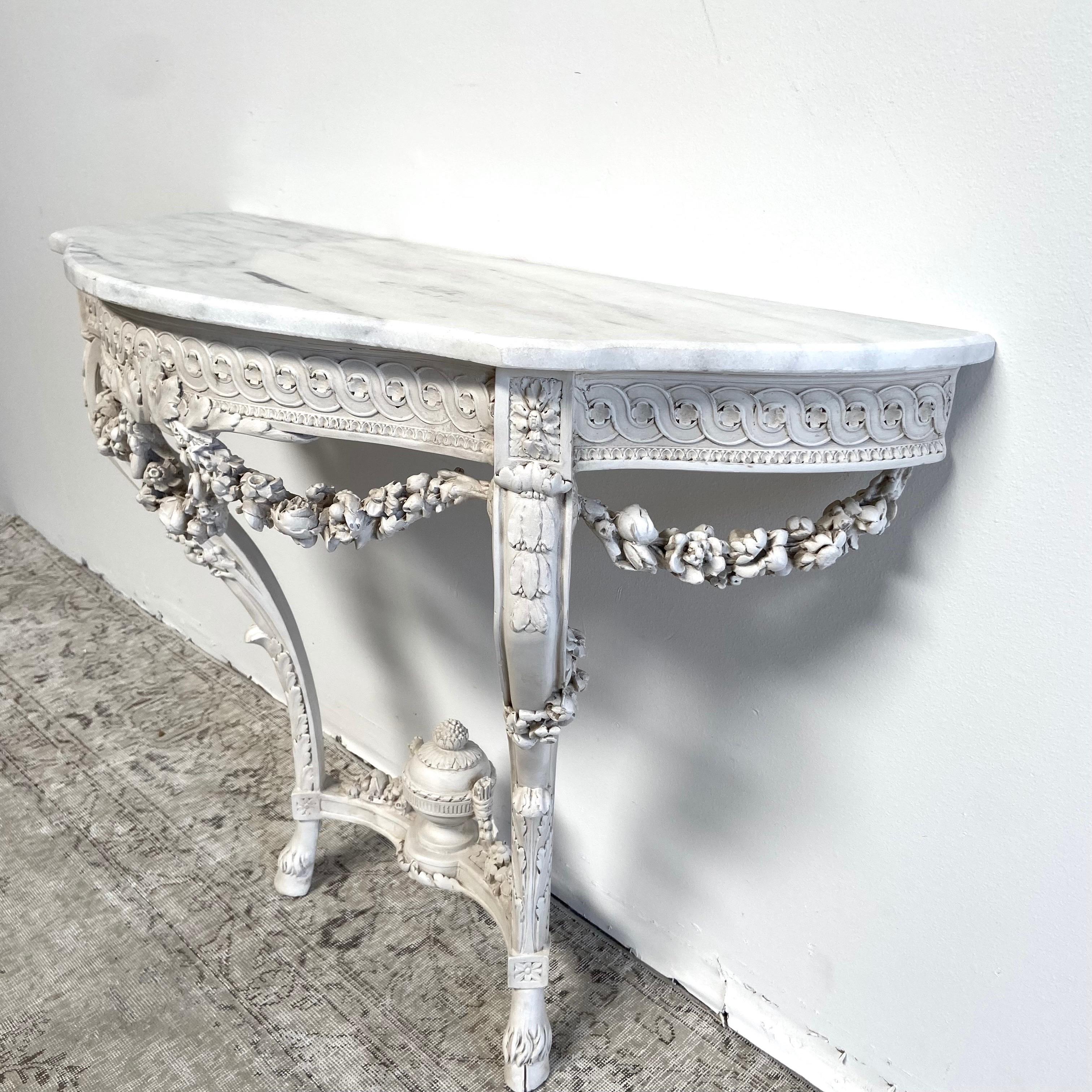 antique silver console table