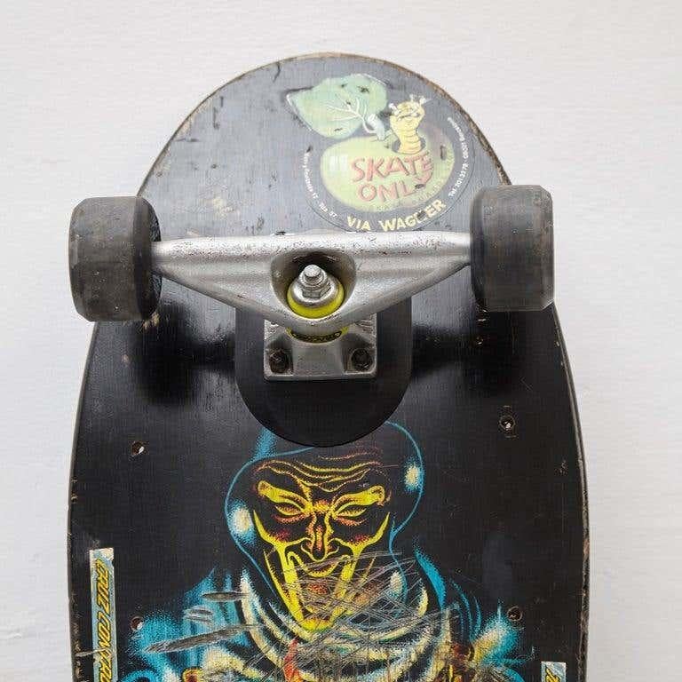 Brutalist Vintage Painted Santa Cruz Skateboard, circa 1989