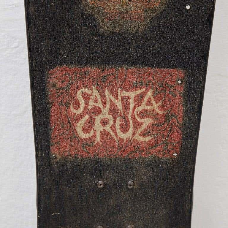 Late 20th Century Vintage Painted Santa Cruz Skateboard, circa 1989