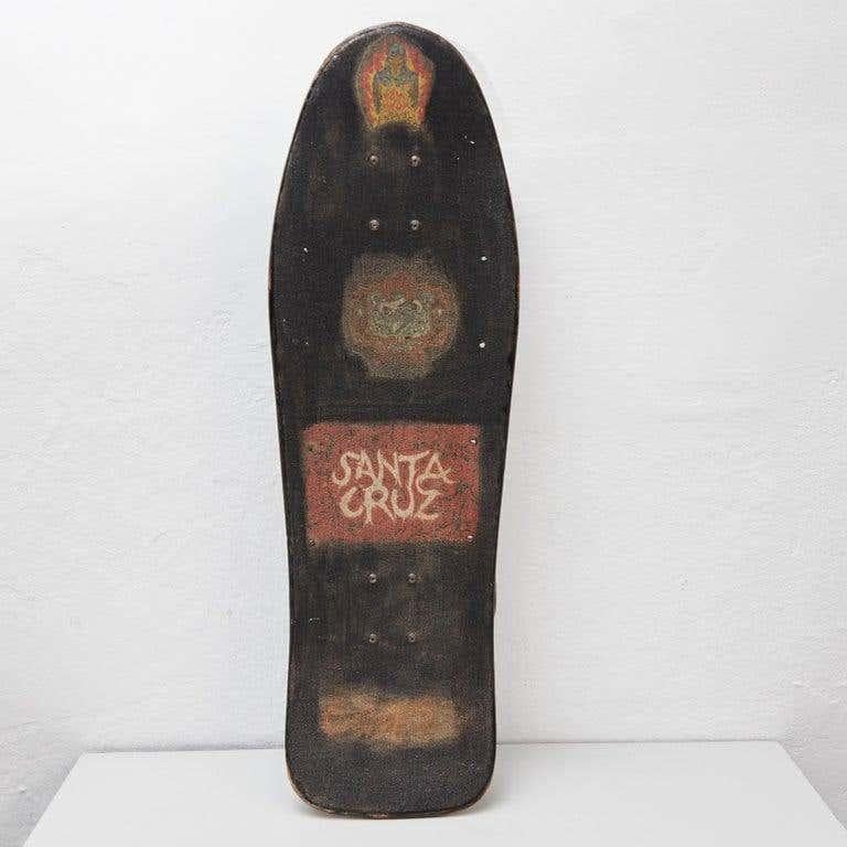 Metal Vintage Painted Santa Cruz Skateboard, circa 1989