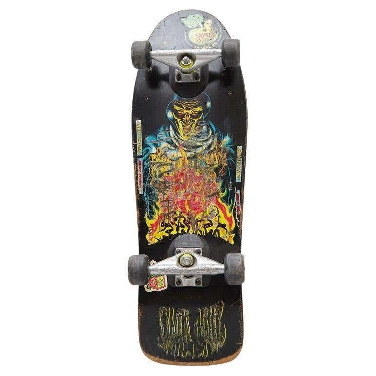 Late 20th Century Vintage Painted Santa Cruz Skateboard, circa 1989