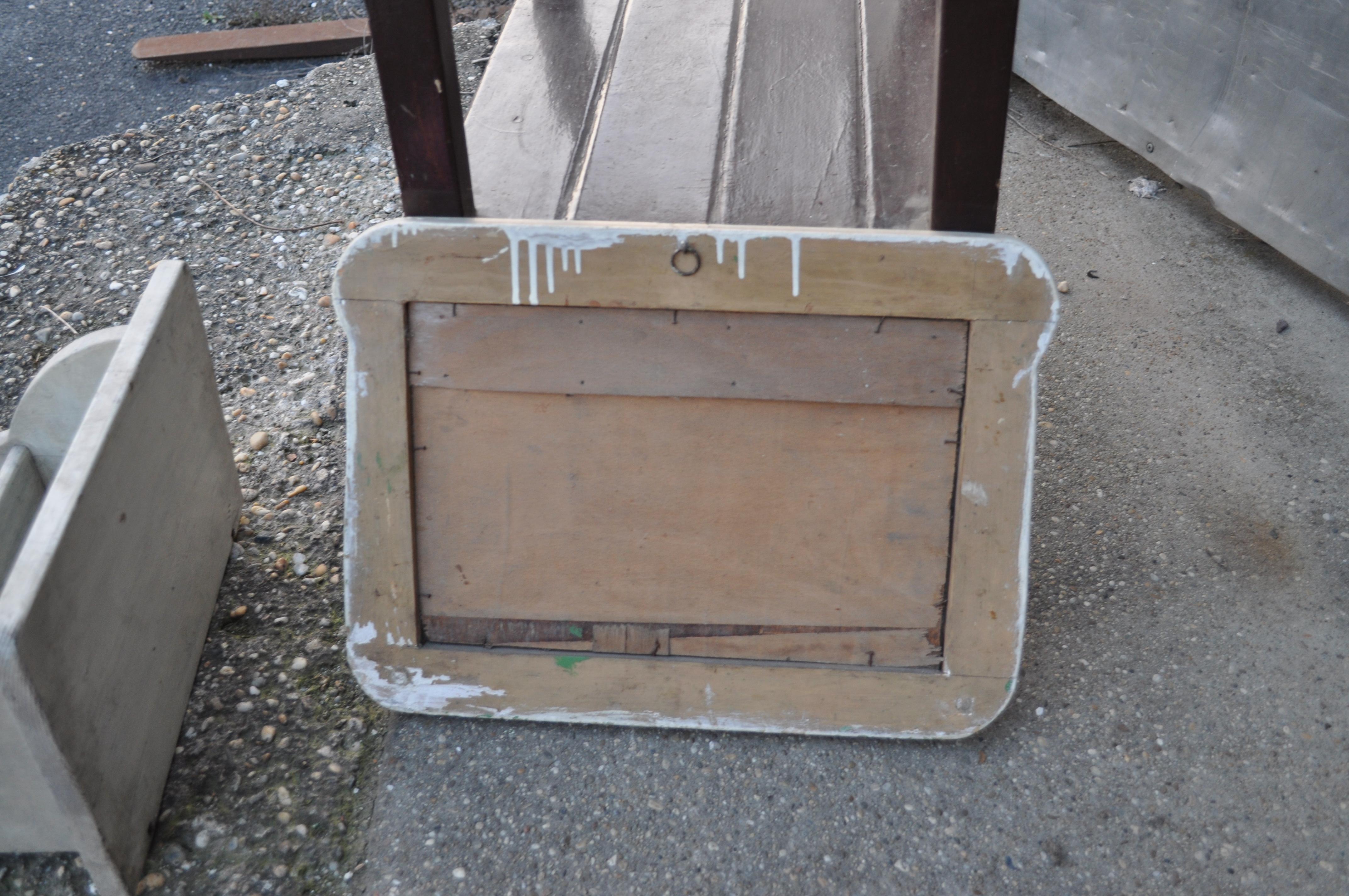 Hungarian Vintage Painted Shabby Chic Wall Mirror For Sale