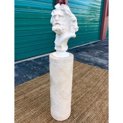 Vintage Painted Terra Cotta Bust of Bearded Man