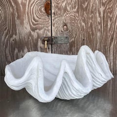 Vintage Painted Terracotta Clam Shell