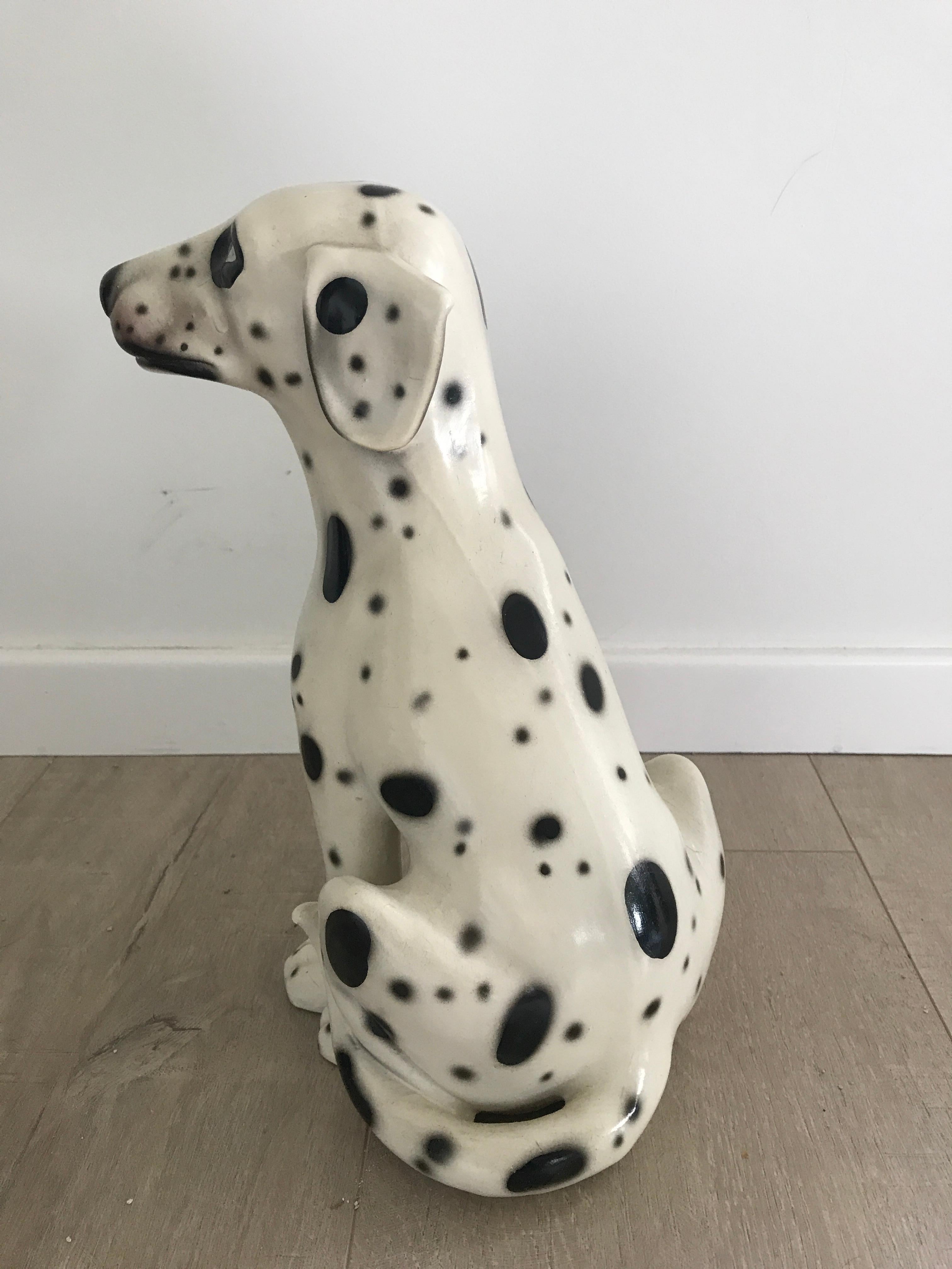 Vintage Painted Terracotta Dalmatian Dogs, 1960s 3