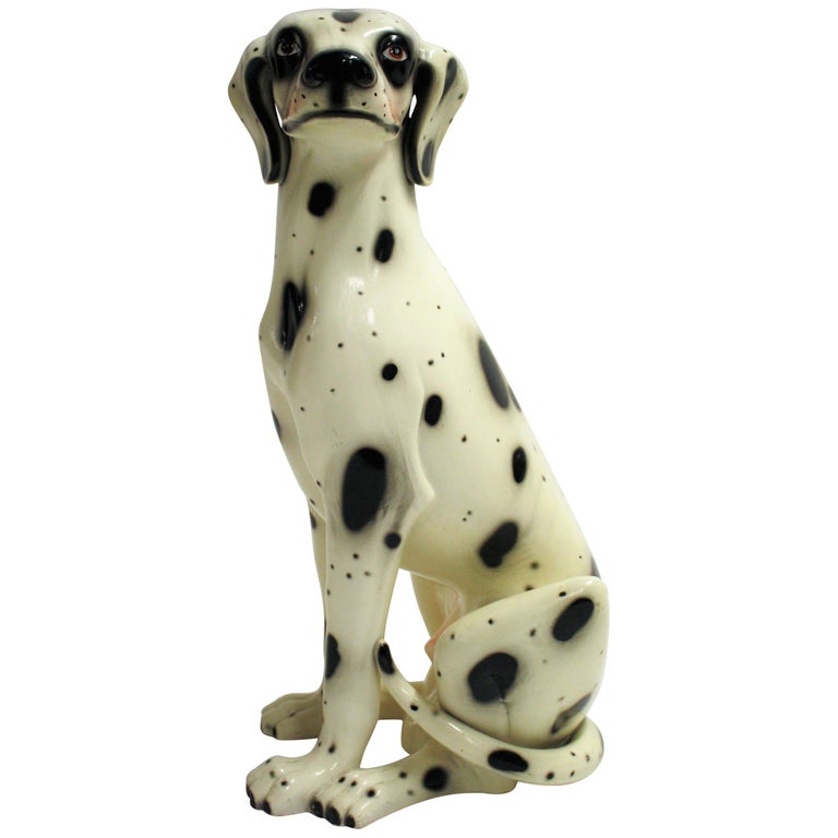 Vintage Painted Terracotta Dalmatian Dogs, 1960s at 1stDibs