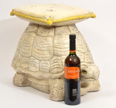 Vintage Painted Terracotta Turtle Garden Seat