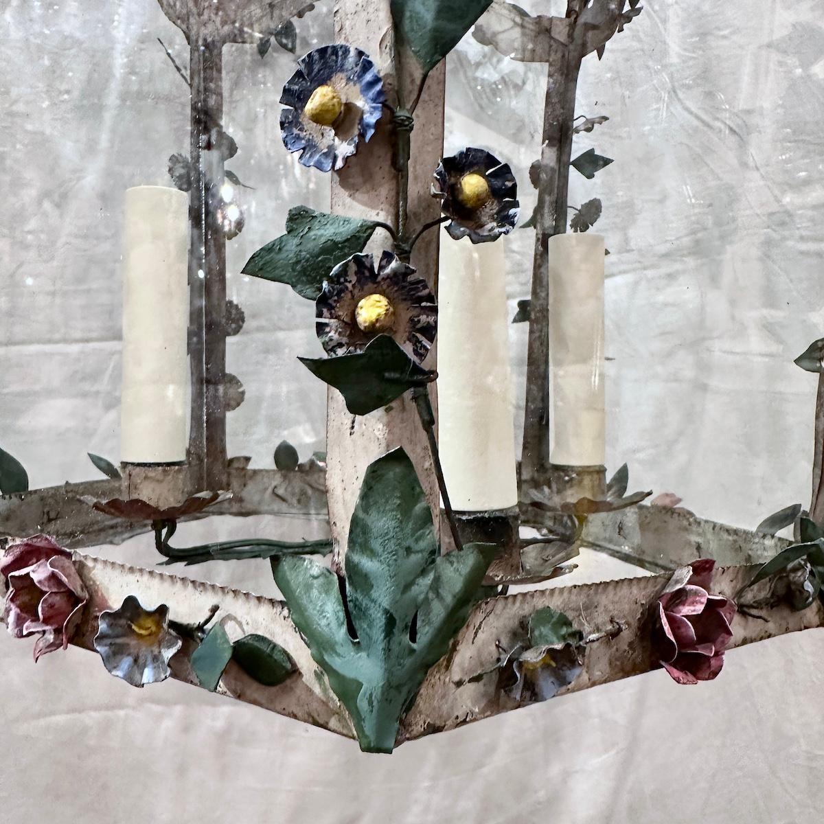 Vintage Painted Tole Lantern For Sale 1