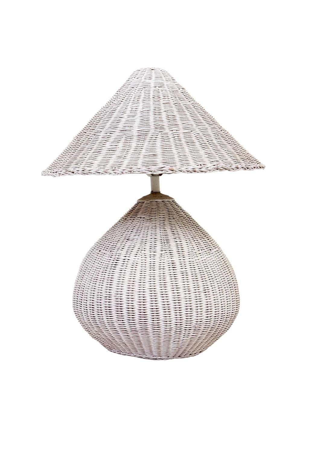 Adirondack Vintage Painted Wicker Table Lamp