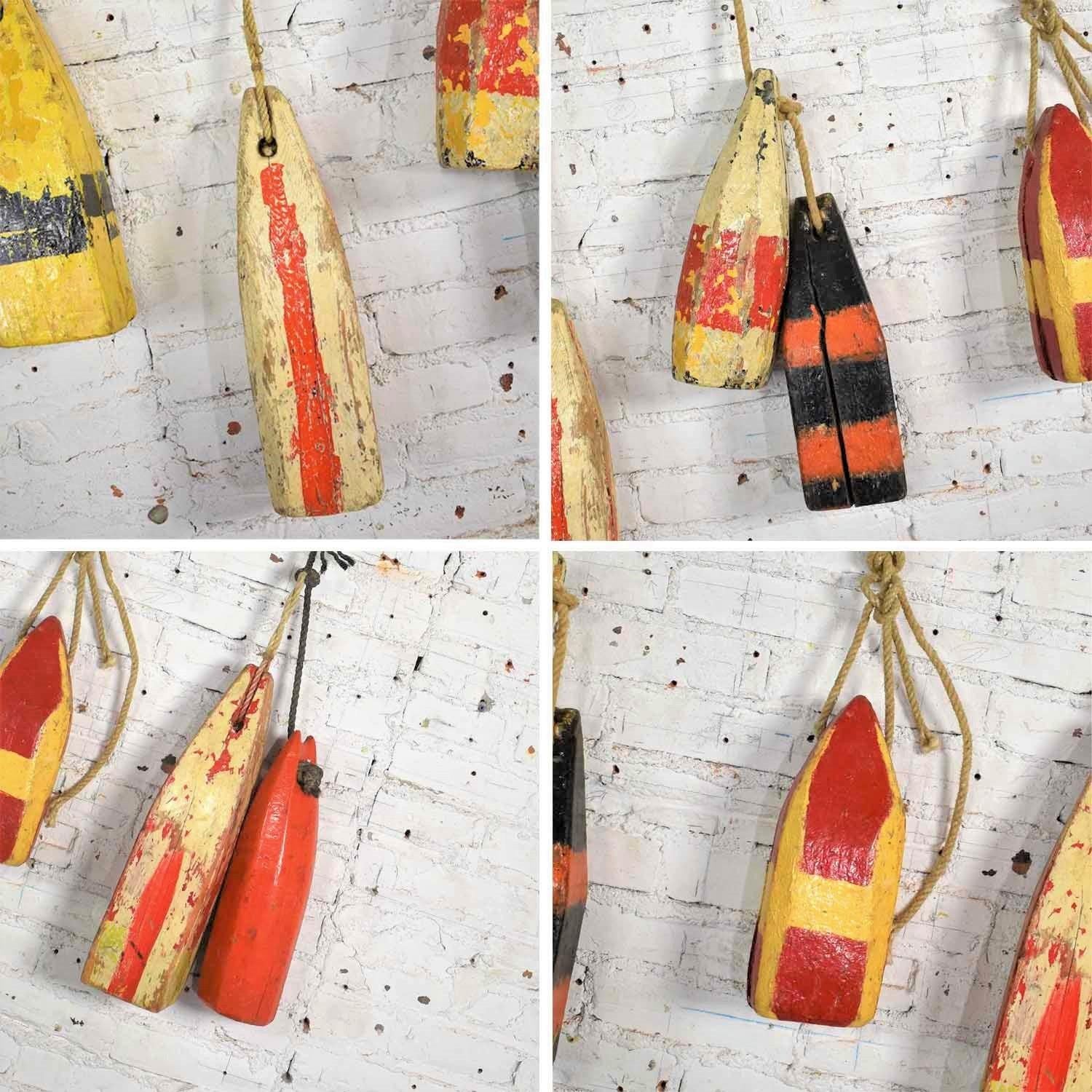Vintage Painted Wood Authentic Lobster/Crab Trap Buoys Maritime Nautical Décor at 1stDibs