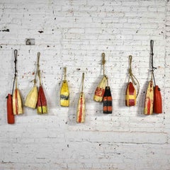 Vintage Painted Wood Authentic Lobster/Crab Trap Buoys Maritime Nautical Décor