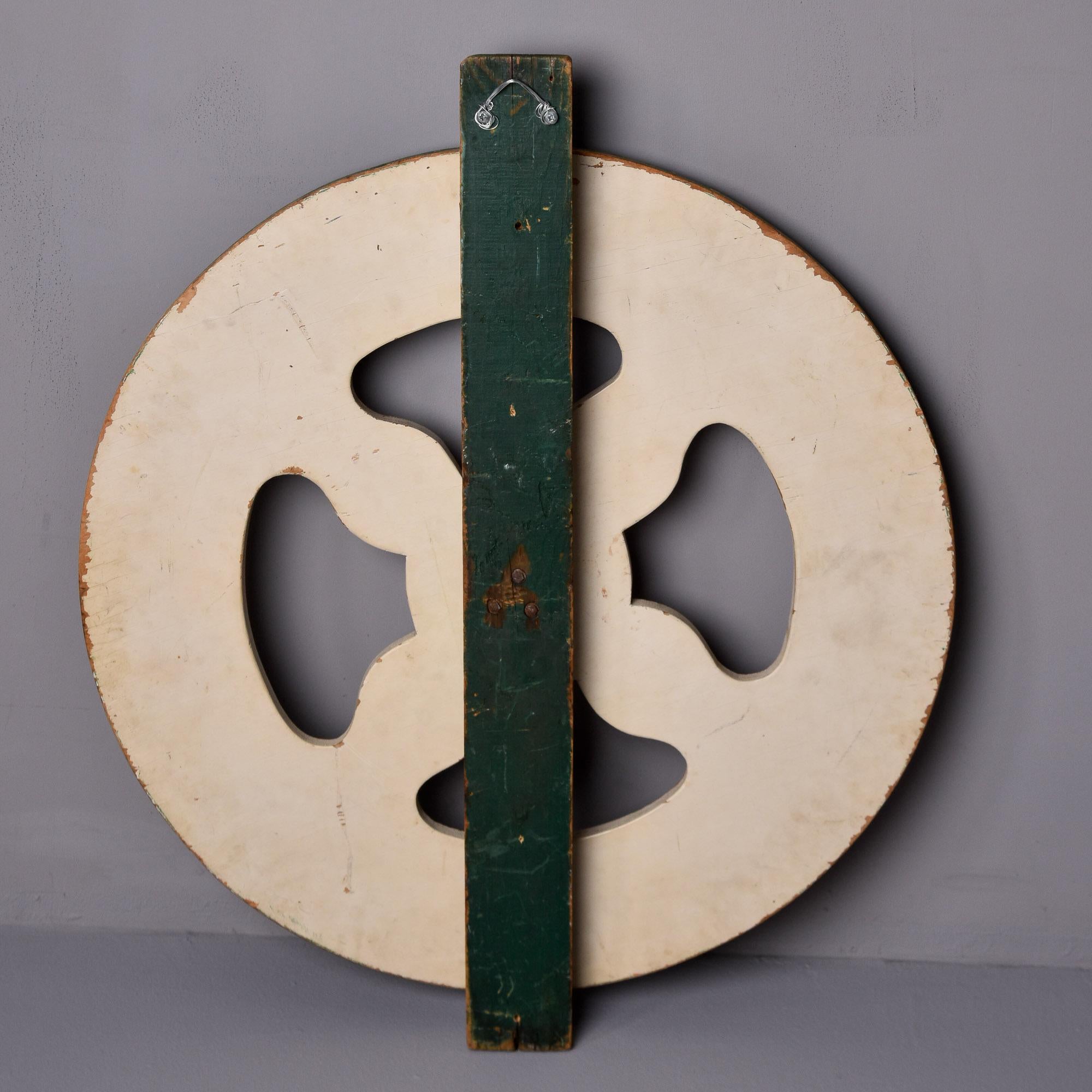 Vintage Painted Wood Carnival Game Wheel For Sale 5