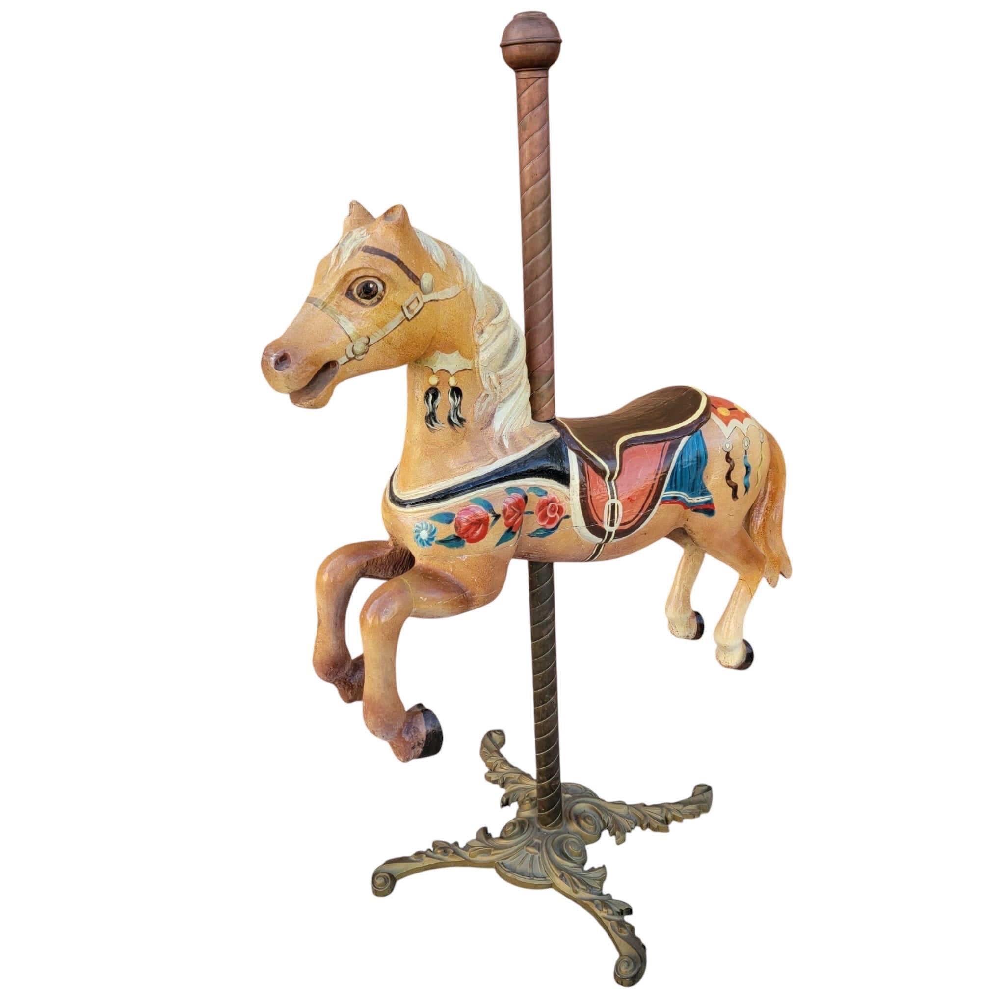 Vintage Painted Wood Carousel Horse