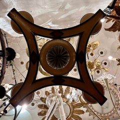 Vintage Painted Wood Chandelier