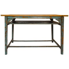 Vintage Painted Wood School Desk
