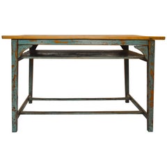 Vintage Painted Wood School Desk