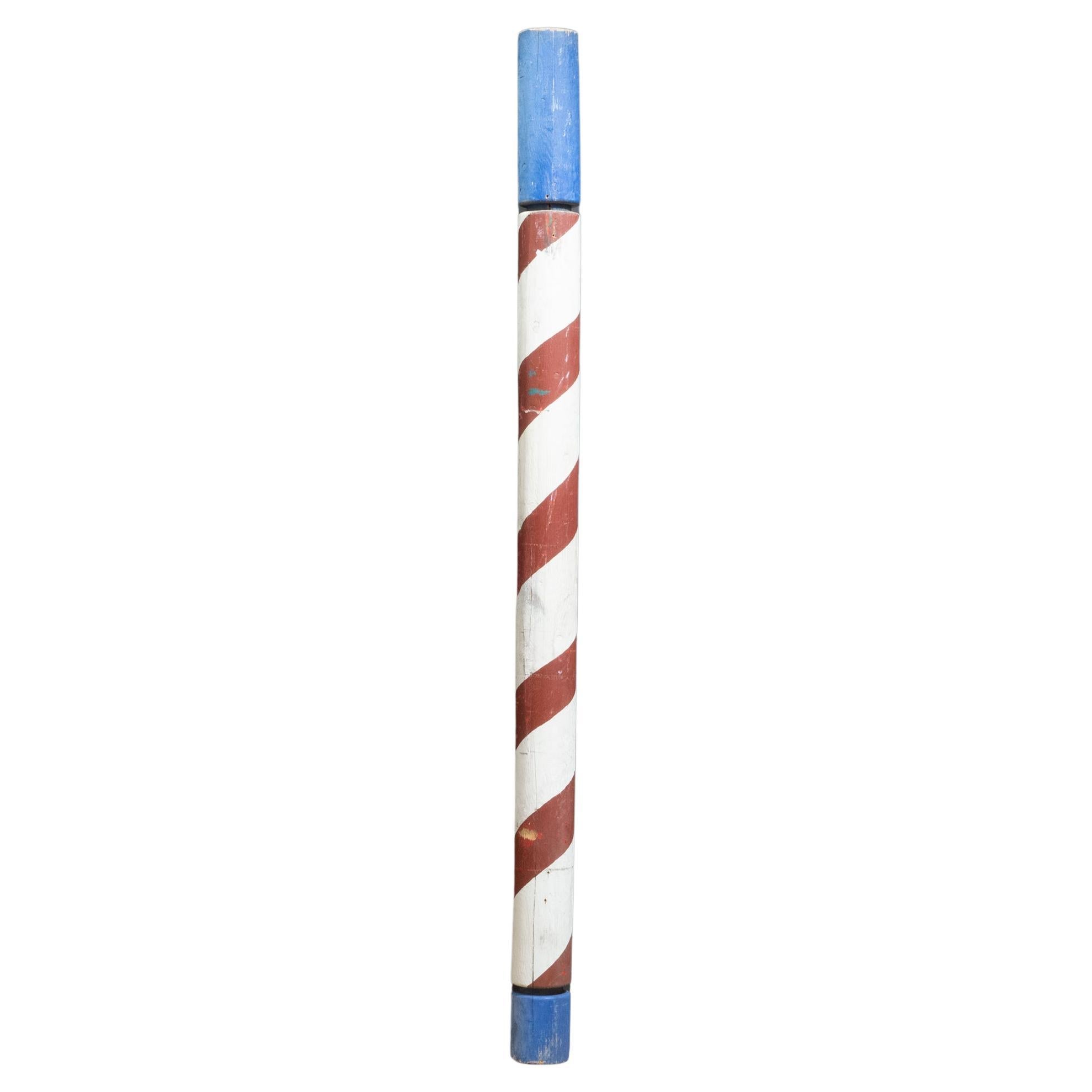 Vintage Painted Wooden Barber Pole