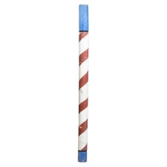 Vintage Painted Wooden Barber Pole