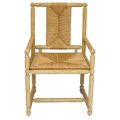 Vintage Painted Woven Rush Chair