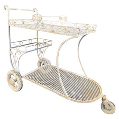 Vintage Painted Wrought Iron Garden Cart