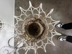 Vintage Painted Wrought Iron Plant Stand