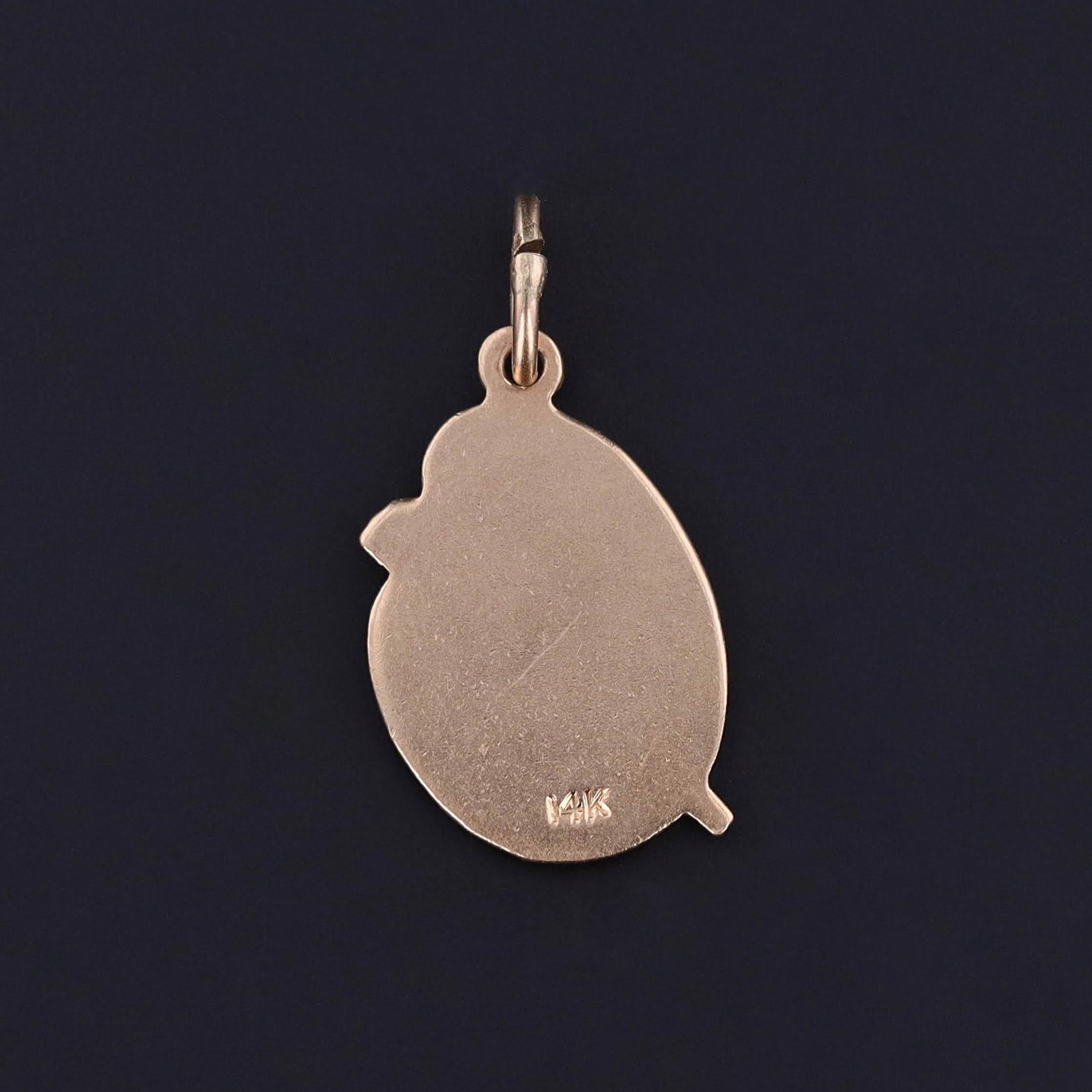 Contemporaneo Vintage Painter's Palette Charm of 14k Gold in vendita