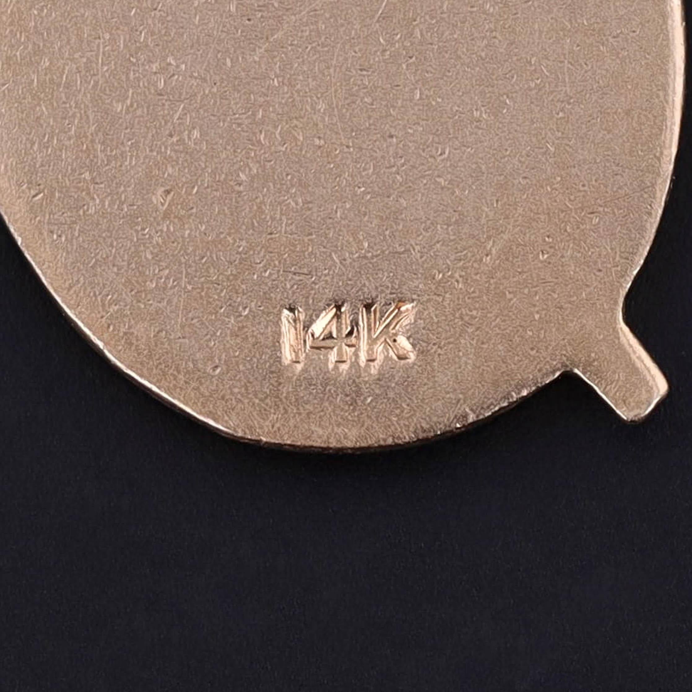 Vintage Painter's Palette Charm of 14k Gold In condizioni buone in vendita a Lewisburg, PA