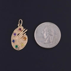 Vintage Painter's Palette Pendant of 14k Gold