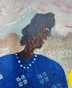 Vintage Painting by Black Joe Jackson (US 1922-1997) Titled "Gon Ta Skol"