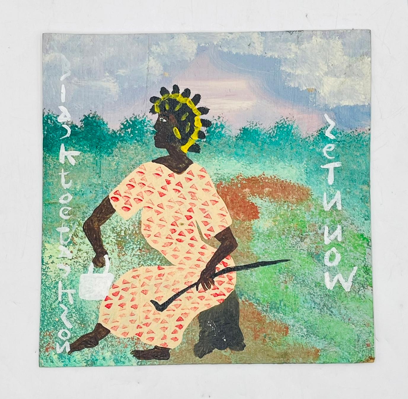 Américain Peinture vintage de Black Joe Jackson (US 1922-1997) intitulée 