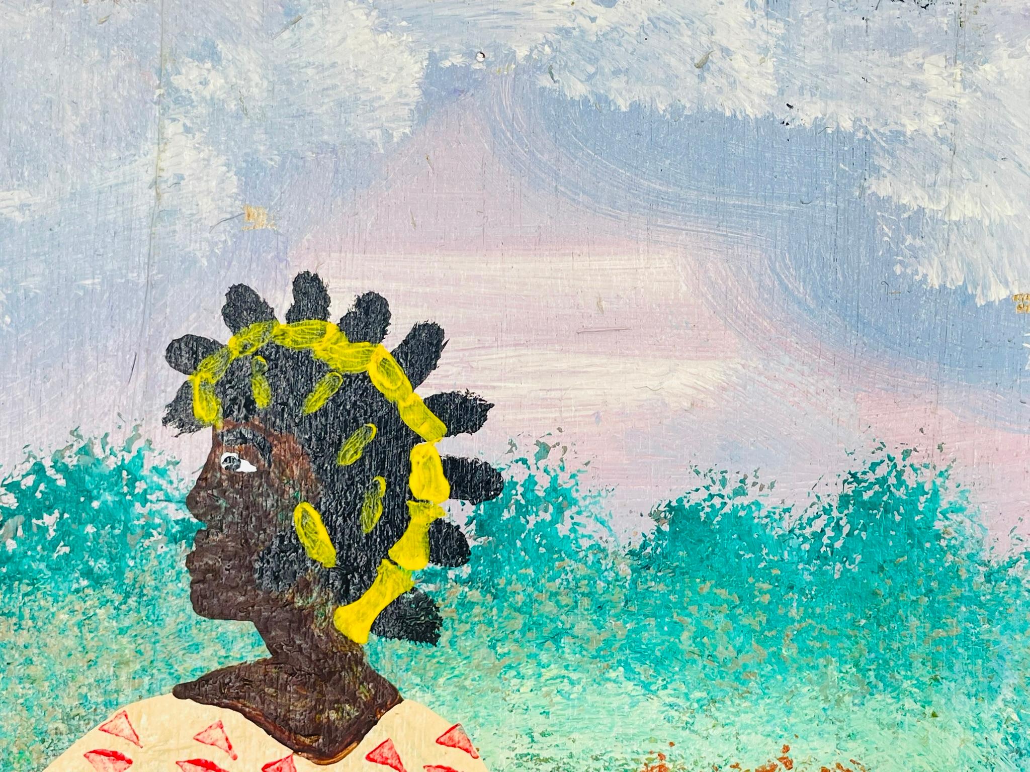 Milieu du XXe siècle Peinture vintage de Black Joe Jackson (US 1922-1997) intitulée 