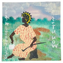 Vintage-Gemälde von Black Joe Jackson (US 1922-1997) mit dem Titel „Zetn Now“