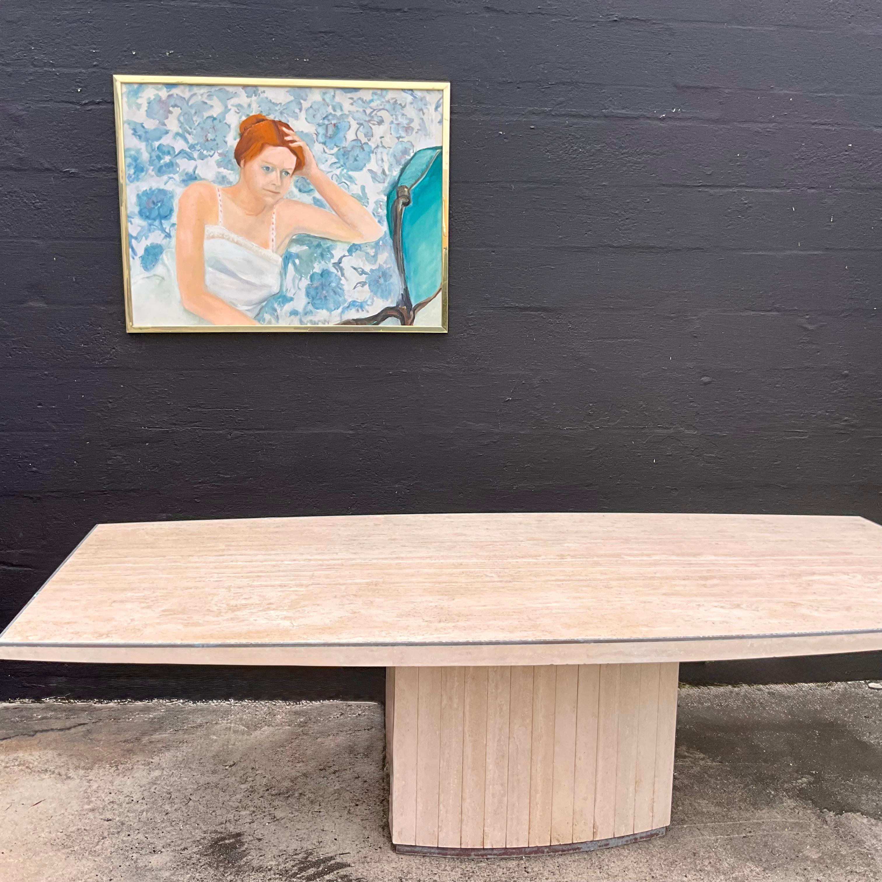 Vintage Painting Lady in Blue E M Kaufman im Angebot 2