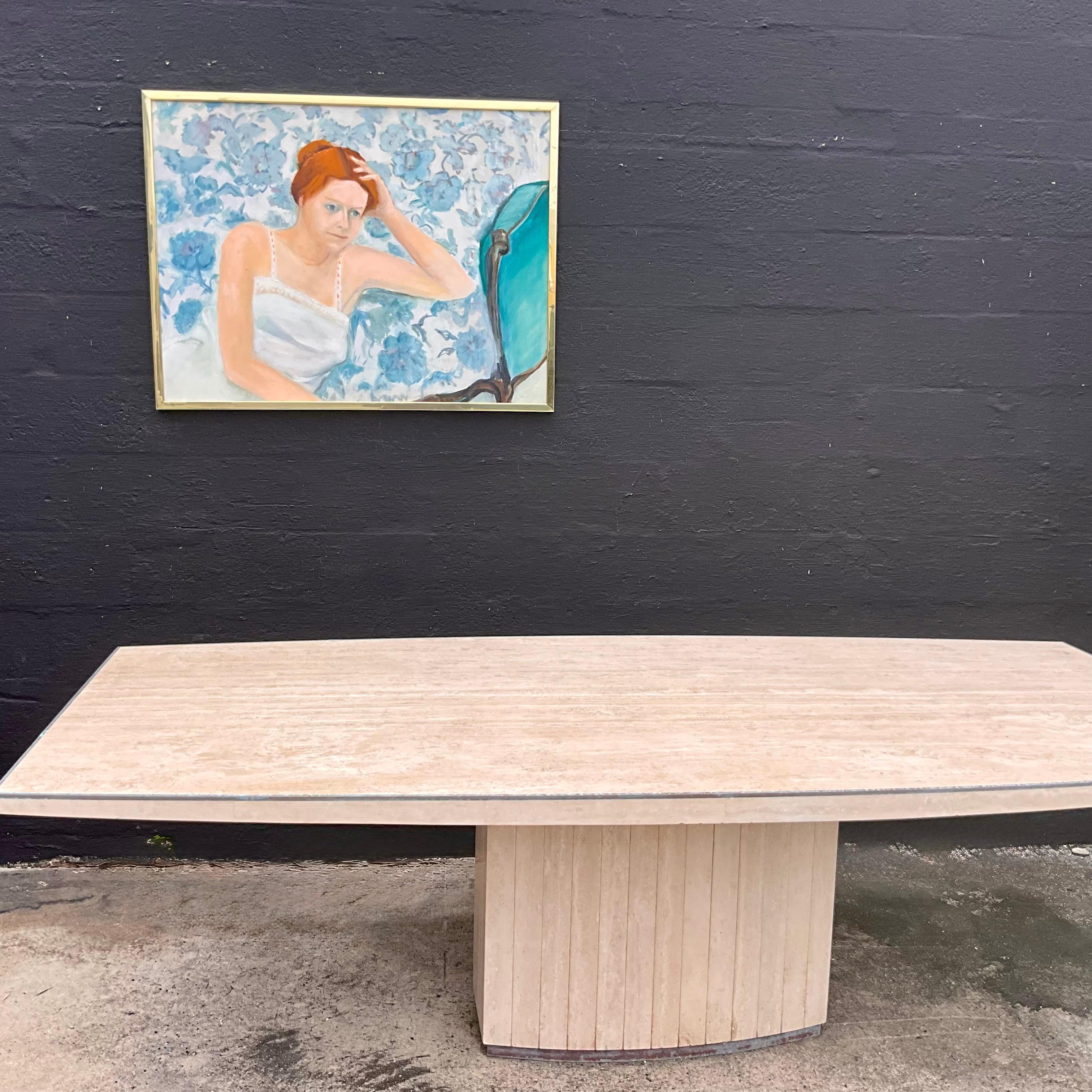 Vintage Painting Lady in Blue E M Kaufman im Angebot 3