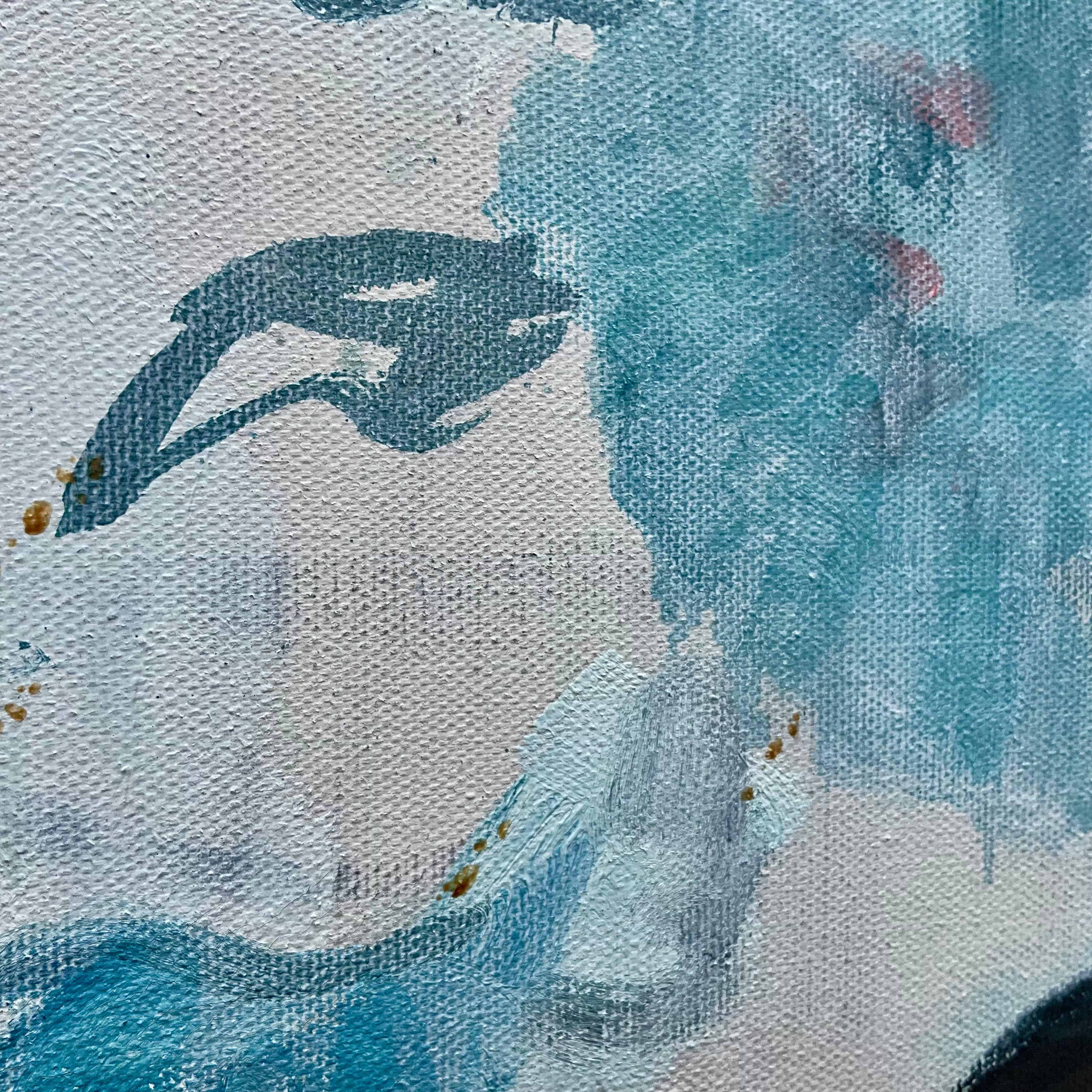 Vintage Painting Lady in Blue E M Kaufman im Zustand „Gut“ im Angebot in West Palm Beach, US