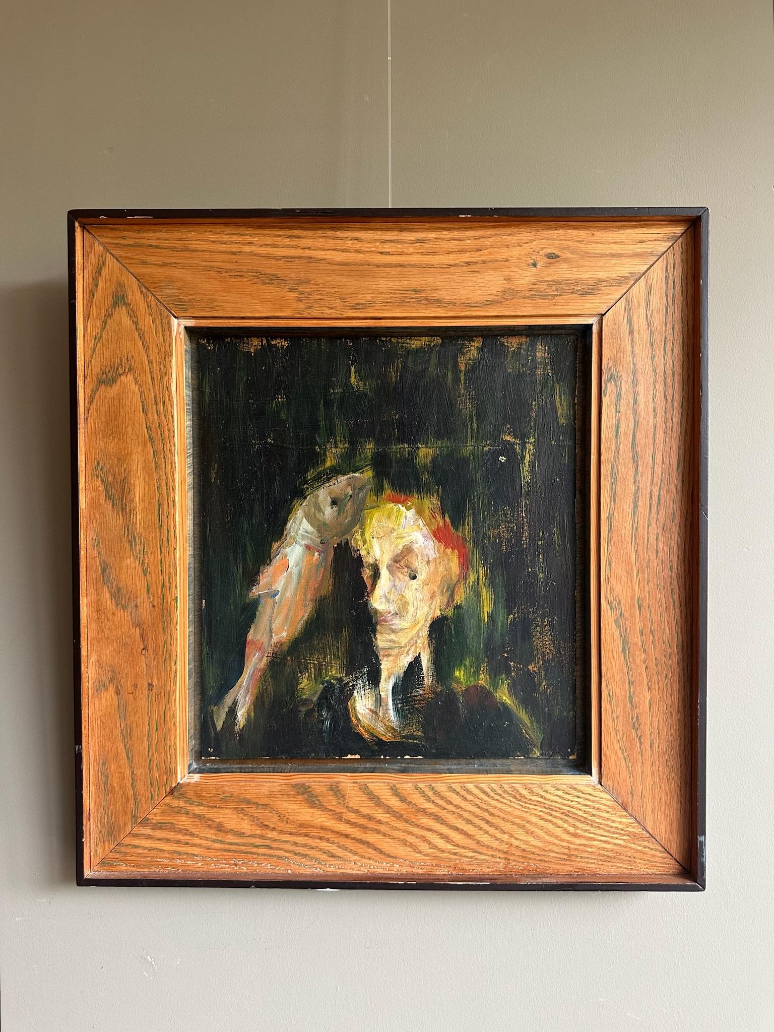 Beautiful painted painting oof a man and a fish.

The frame is bespoke.

Al is very beautiful done, with grace craftsmanship, to bad there is no signatuur.

Height 53 cm
Width 50 cm
Depth 4 cm

In a good vintage condition, with little wear and tear