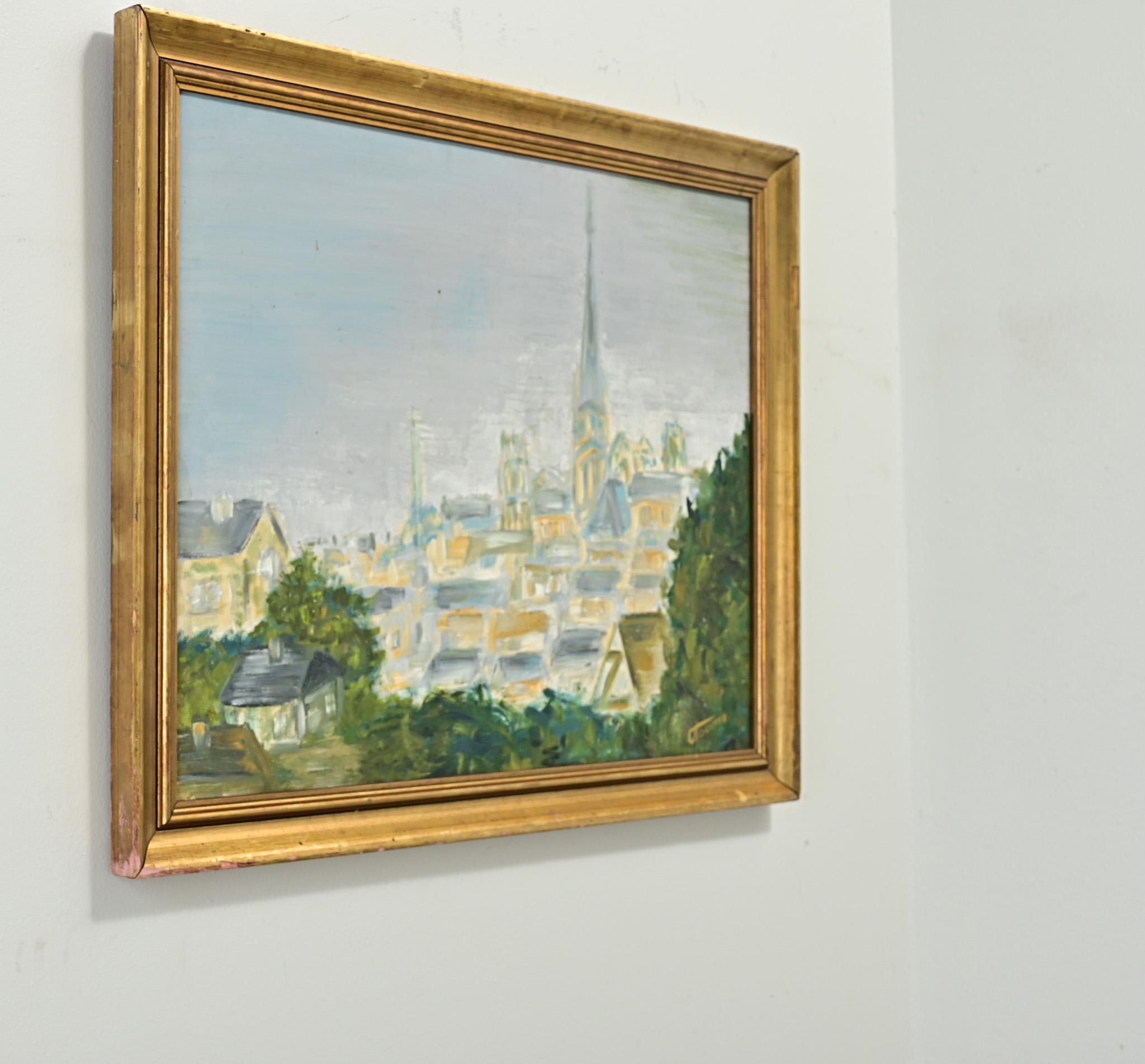 Pintura vintage de una iglesia Otro en venta