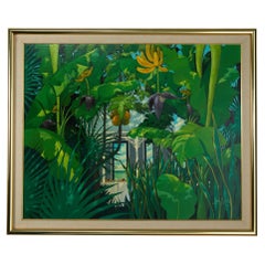 Vintage Painting of a Tropical Garden by John Kiraly